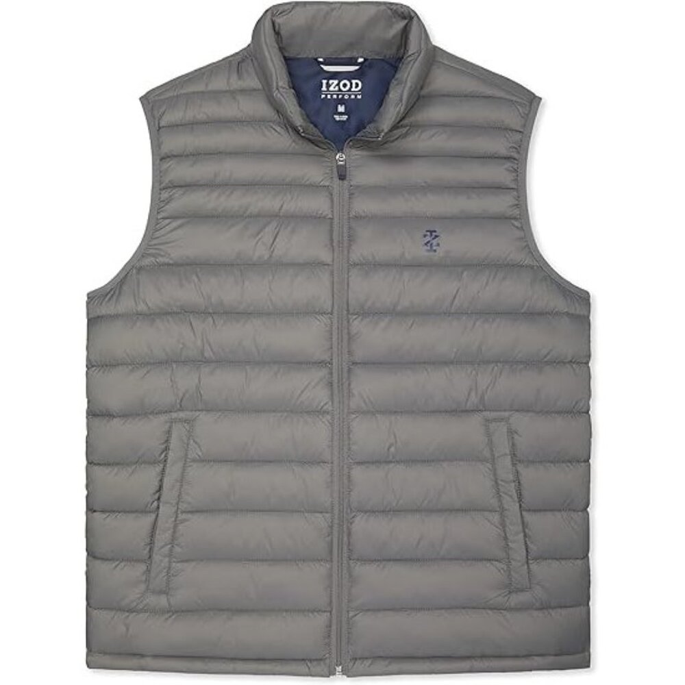 NWT IZOD Perform Mens Big Size 3XL Gray Advantage Performance Puffer Vest NEW